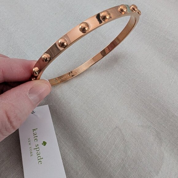 Kate Spade Beaded Dot Rose Gold Bangle Bracelet - Picture 4 of 6